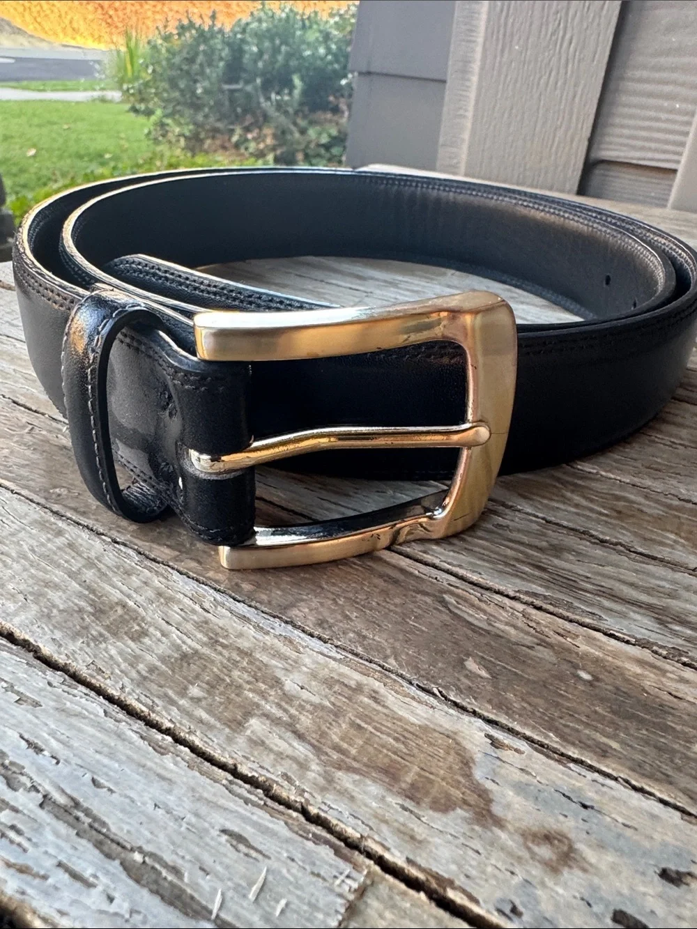 Bill Lavin Soft Collection Black Leather Belt Mens 40 Hand Made/Sewn Fine